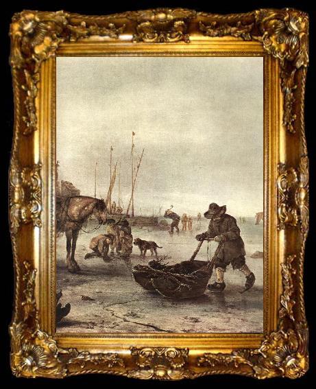 framed  OSTADE, Isaack van Winter Landscape (detail) ag, ta009-2